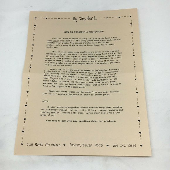 Vintage Jupiter Pictures To Fabric Transfer Gel Idea Booklet Craft Personalize - Picture 6 of 9